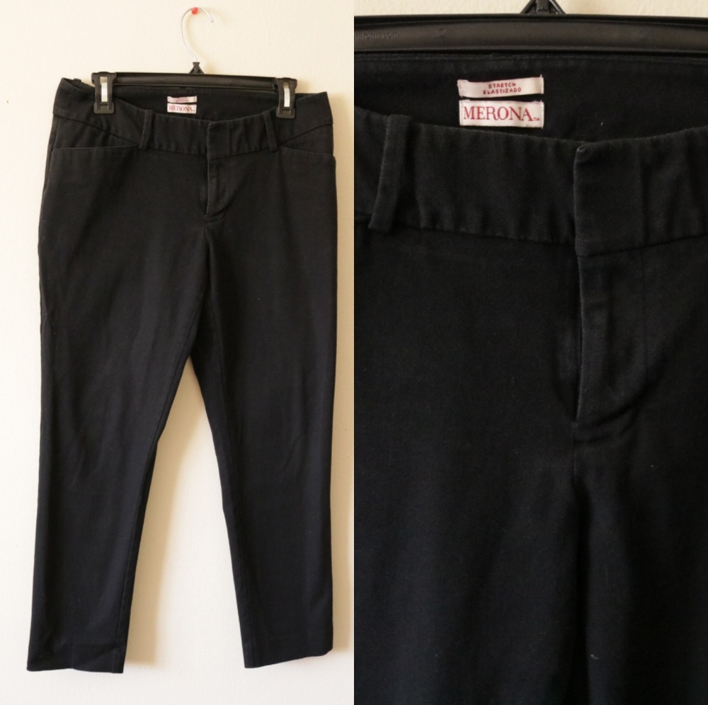Merona black stretch modern pants